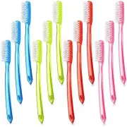 Zopeal Extra Hard and Firm Bristle Toothbrush Huge Blue, Red, Pink, Yellow