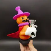 6.1" Silicone Hand Pipe Pumpkin Wizard Hookah Smoking Pipes + Glass Bowl New