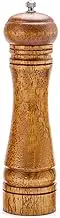 Manual pepper mill Oak Wood Salt and Pepper Mill Multi-purpose Cruet Kitchen Tool with Ceramic Grinder (8 inch)