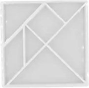TEHAUX 1pc Silicone Tangram Mold for Epoxy Resin DIY Jigsaw Puzzle Making Flexible and High Transparency Craft Mold for Creative Projects