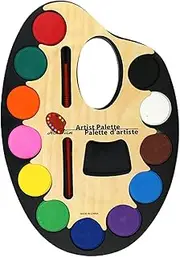 Jvjggag Toddler Painting Set, Travel Watercolor Set, 12-Color Watercolor Paint, Art Supplies, Paint Set With Oval Palette Design For Young, Home Users, Offices, 2.8cm/1.1 inches