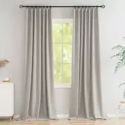 100% Blackout Curtains 90 Inches Long, 50"W x 90"L (Pack of 2) Greyish White