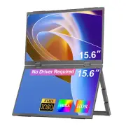 UPERFECT 15.6" FHD Portable Monitor Dual Laptop Screen Extender Foldable Design