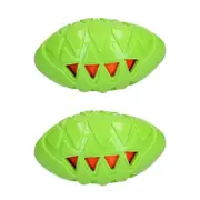 2x Rosewood Tough Crunch Rugby Ball Pet Dog Chew Fetch Catch Play Toy Med Green