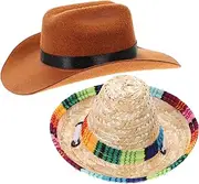 Totority 2Pcs Cowboy Hats Party Headwear for Dogs and Cats Fashionable and Comfortable Supplies Breathable Design for Everyday Use