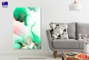 Green & Gold Liquid Abstract Art Wall Canvas Home Decor Australian Made Quality