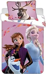 Jerry Fabrics Children's Bed Linen 100 x 135 cm Toddler Baby Bed Linen Set Duvet Cover Made of Cotton Oeko-Tex Standard for Girls Frozen Anna Elsa Olaf Sven