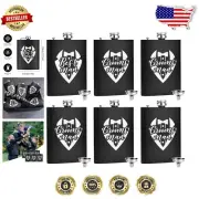 Elegant 8 Oz Stainless Steel Flasks for Groomsmen - Proposal & Bachelor Party