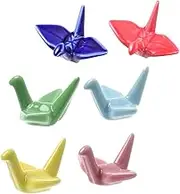 Amosfun 6pcs Paper Crane Chopsticks Holder Chic Design Utensil Rest for Home Decoration Easy to Clean Organizes Dining Table for Chopsticks Forks Spoons