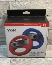 Yok Nintendo Switch Steering Wheel, Racing Wheels for Joy-Con (2-Pack) Blue/Red