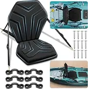 [HLOGREE] 6-Point Attachment - Thick Padded Kayak Seat Cushion with Back Support,Extra Cushioned Kayak Replacement Seat Universal for Hobie,Sit on Top,Lifetime,Pelican,Perception,Raised,Sit in