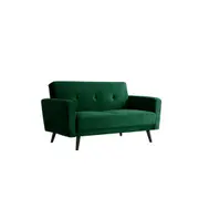 Esben 2 Seater Velvet Sofa Bed Dark Forest Green