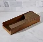 NWT - HTF Crate and Barrel Acacia Wood / Cork Knife Dock / Block / Storage Tray