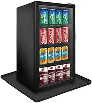 Mini fridge Silicone Mat with Raised Edge, Under Washing Machine Pad Under Mini Refrigerator Freezer Protect From Appliance Leaks Water Spills absorbent (Black)