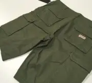 True Religion Military Army Soldier 12" Cargo Pocket Shorts Pants 38W Green Men