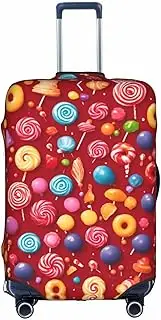 [Pvinnk] Lollipop Print Protective Luggage Cover Elastic Washable Suitcase Protector Travel Gear Protector, White, Medium