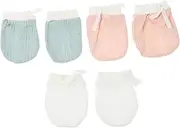 [BESPORTBLE] 3 Pairs Adorable Scratch Gloves of Soft Mittens Breathable Skin Friendly for Newborns Moisture Absorbing Design for Comfort