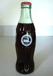 Grabill 100th Anniversary Coca-Cola Glass Bottle - 8oz Full Coke Bottle