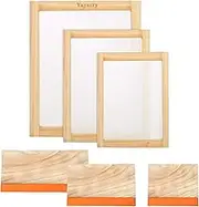 Yayatty 5 PCS Screen Printing Starter Kit, Screen Printing Frame and Squeegee Kit, Include 3 Sizes Wood Silk Screen Printing Frame, Screen Printing Squeegees for Screen Printing
