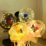 Luminous Led Light Balloon Rose Flower Bouquet Thanksgiving Party Gift For Her