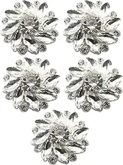 [Generic] Button Covers for Women, Rhinestone Buttons for Clothing, 5Pcs Star Shaped Sliver Rhinestone Crystal Sew Buttons, Detachable Snap Button Covers Rhinestone Embellishments