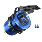 QC3.0 Dual USB Car Charger Socket Outlet Power Adapter Plug With LED Voltmeter