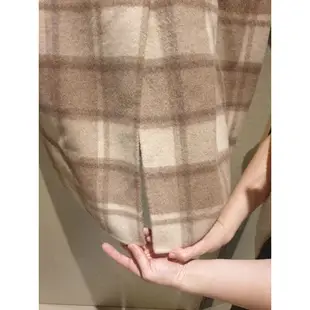 近全新 韓國COCOMARCH 鬼馬系少女提拉米蘇奶茶咖啡格紋寬鬆手工羊毛長版大衣