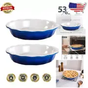 Elegant Blue 9 Inch Deep Dish Pie Pans - Non-Stick, Perfect for Pies & Quiches