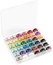 36Pcs Sewing Bobbins and Thread with Clear Storage Case Multicoloured Pre-Wound Bobbins for Brother Singer Babylock Janome Embroidery Thread Sewing Thread Machine DIY
