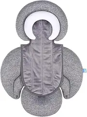 INFANZIA 2-in-1 Head & Body Support for Baby Newborn Infants - Extra Soft Stroller Cushion Pads Car Seat Insert, Perfect for Bouncer, Strollers, Swings, Light Grey