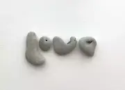Natural Letter Shaped LOVE Rocks Beach Stones pebble art craft anniversary hag