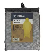 Magellan Adult Rain Poncho 100% PVC Clear Hood Attached Side Snap 51X42 New