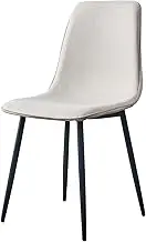 SJIALEN Kitchen Dining Chair,Technology Cloth Black Legs Lounge Chairs Backrest Negotiate Meeting Room Make Up Reception Chairs Chairs(Color:White)