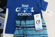 BILLABONG Toddler New Short &New Way Too Cool For School Blue Tee Shirt 2t
