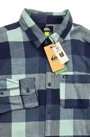 New QuickSilver Regular Fit Flannel Shirt Motherfly Long Sleeve Size Small