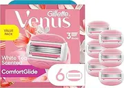 Gillette Venus ComfortGlide White Tea Women's Razor Blades, 3-Blade Razor Refills, 6 Count