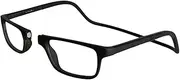 Clic Magnetic Reading Glasses Men Women Soft Folding Band Computer Readers Nashi (S-XL, Black, Magnification 1.00), Black, 1
