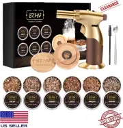 Whiskey Smoker Kit With 6 Flavors & Gold torch - Cocktail Smoker Gift Set