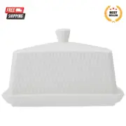 Maxwell & Williams White Basics 16cm Porcelain Butter Dish Container Cover NEW