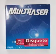 Multilaser 3.5" Floppy Disks. New Sealed 10 Pack 1.44MB diskettes. DS/HD