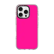iPhone 16 Pro Clear Case MagSafe Compatible Simple Neon Pink