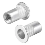 25 x #8-32 Rivet Nuts Aluminium Alloy Knurled Flat Head Threaded Insert Nut
