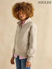Joules Racquet Cream Cotton Marl Half Zip Sweatshirt (B33647) | $127
