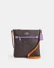 NWT COACH Mini Rowan File Bag In Colorblock Signature Canvas & Leather CL671