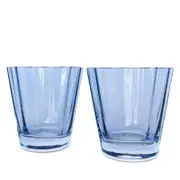 Estelle Colored Glass Sunday Lowball Glasses, Set of 2
