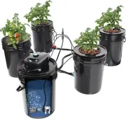 Bavnnro RDWC Top Feed Drip Recirculating Deep Water Culture Hydroponic Bucket Sy