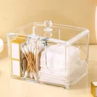 Clear Cotton Swab Storage Box Acrylic Cosmetic Stand Lipstick