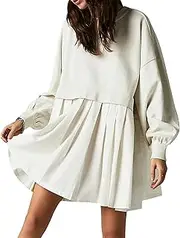 [Ugerlov] Oversized Sweatshirts for Women Fleece Pullover Tops Lapel Quarter Zip Fuzzy Sherpa Sweaters Jumpers