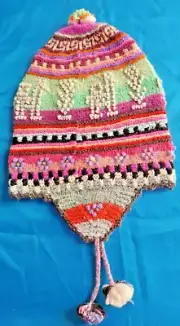 Peruvian chullo Andean community woven in sheep's wool