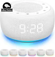 White Noise Machine Alarm Clock 18 Sounds Sleep Timer Night Light